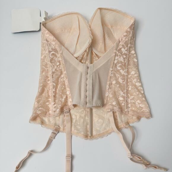 Carnival Vintage Deadstock Corset Peachy Nude Lace NWT 34D - Picture 5 of 9